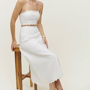 Reformation Yvonne White linen set